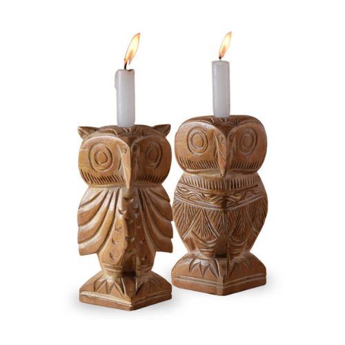 Wooden Candle Holders (Set of 2)