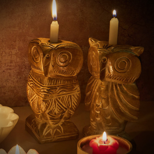 Wooden Candle Holders (Set of 2)
