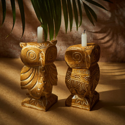 Wooden Candle Holders (Set of 2)
