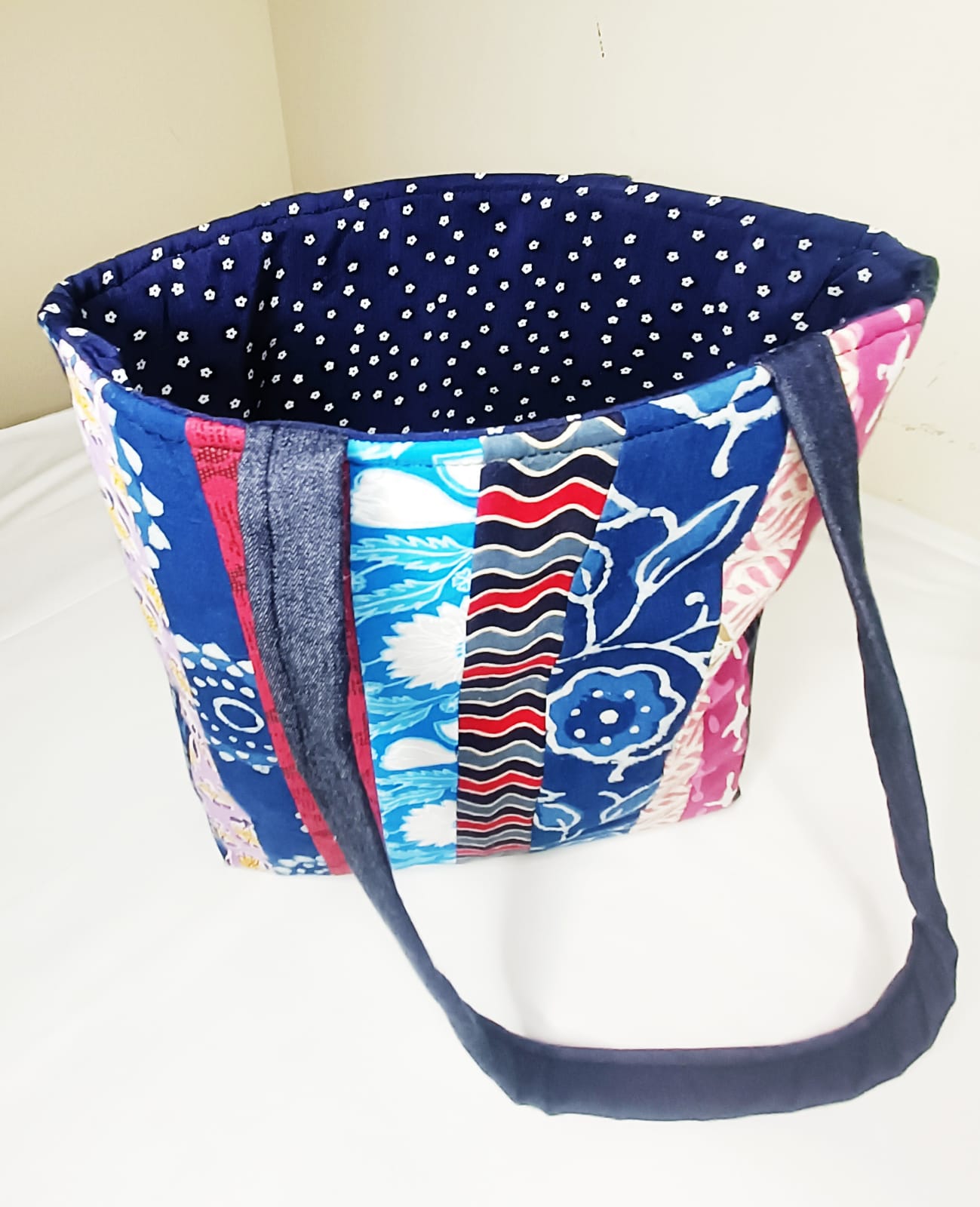 Handmade patchwork tote bag for women