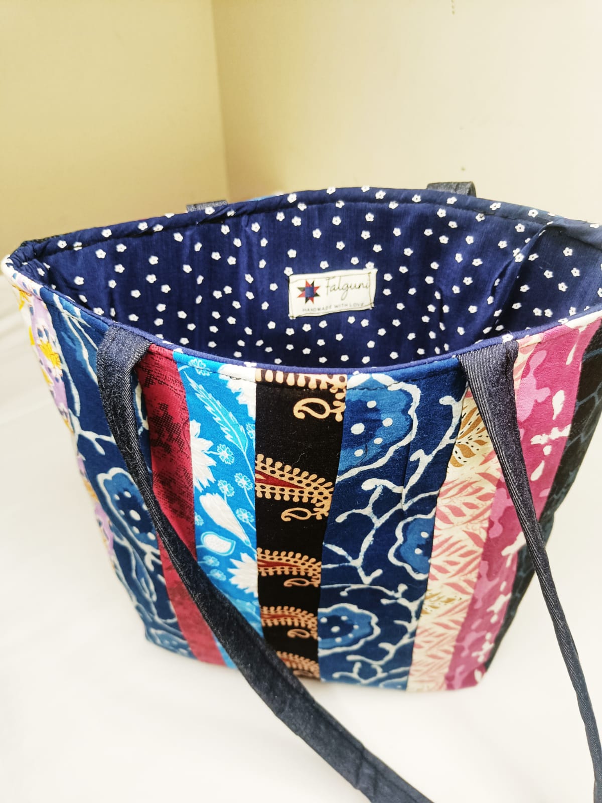 Handmade patchwork tote bag for women
