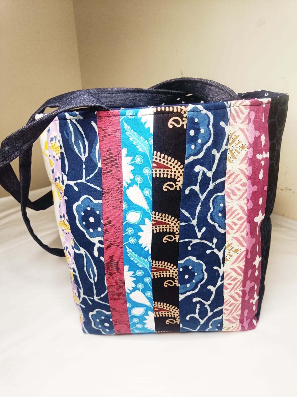 Handmade patchwork tote bag for women