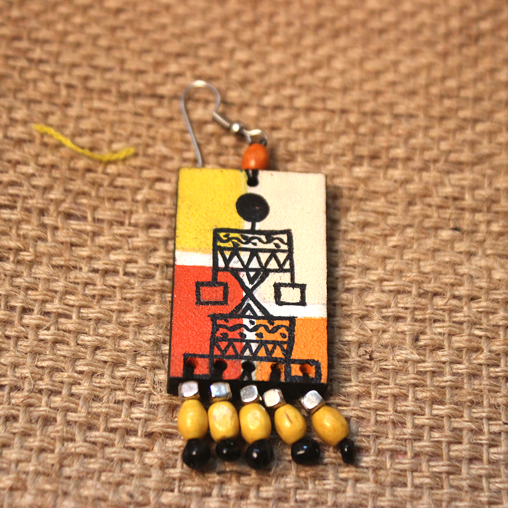 Warli Hand Painted Necklace and Earring Set
