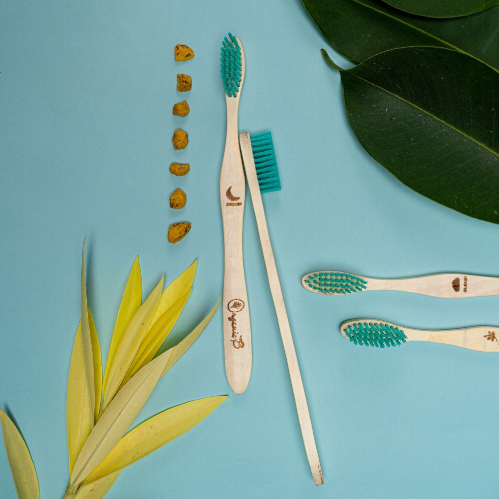 Neem Toothbrush with Charcoal Bristles (Pack of 4)