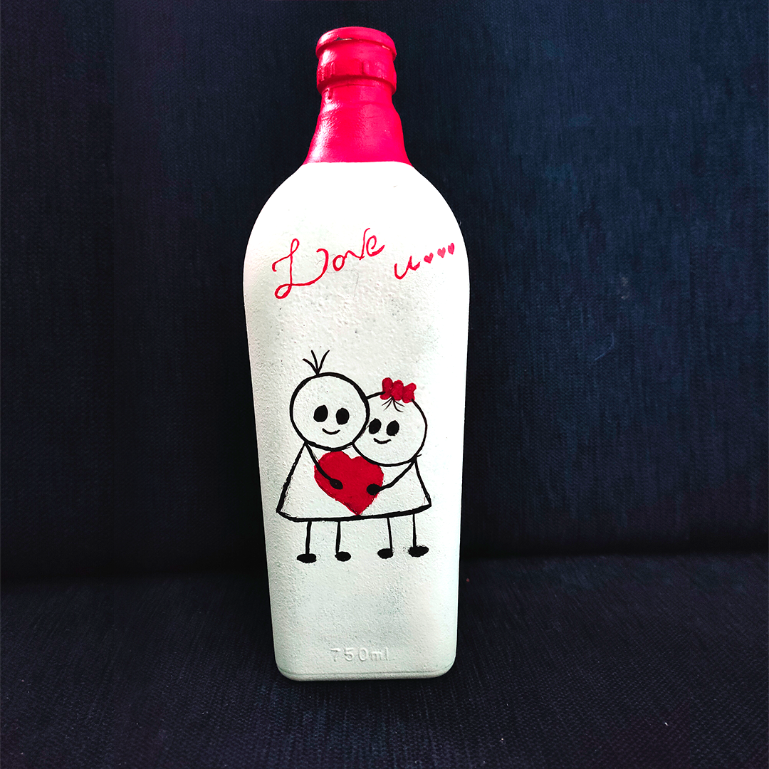 Valentine's Day Special Bottle Art