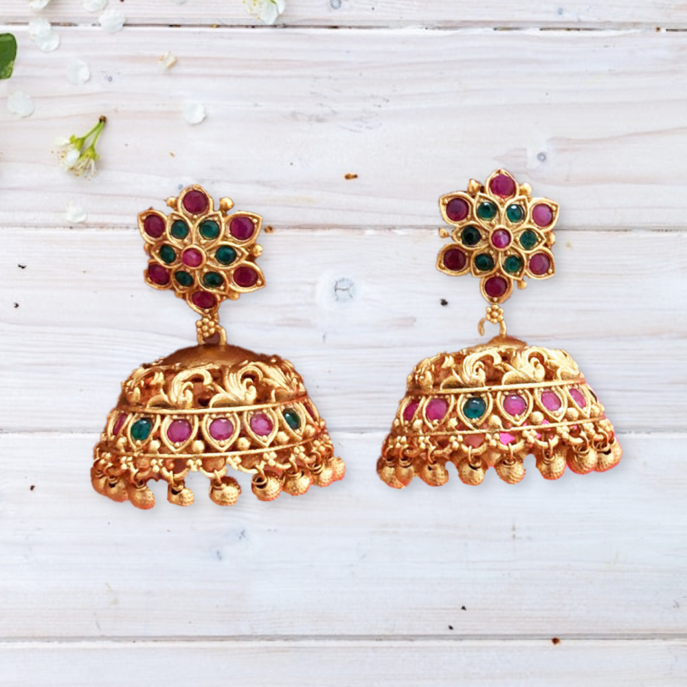 Dahlia Antique Jhumka Earrings