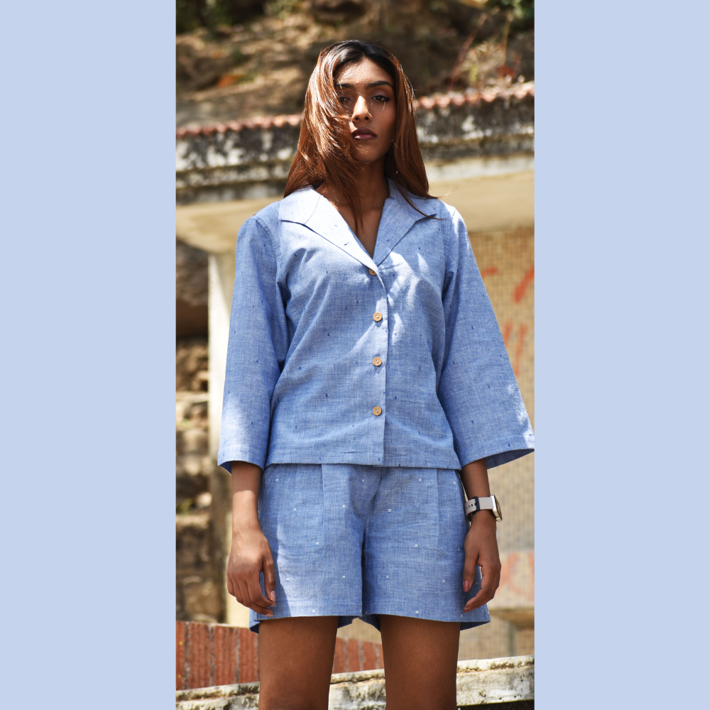 Cotton Lightweight Jacket with Shorts Set