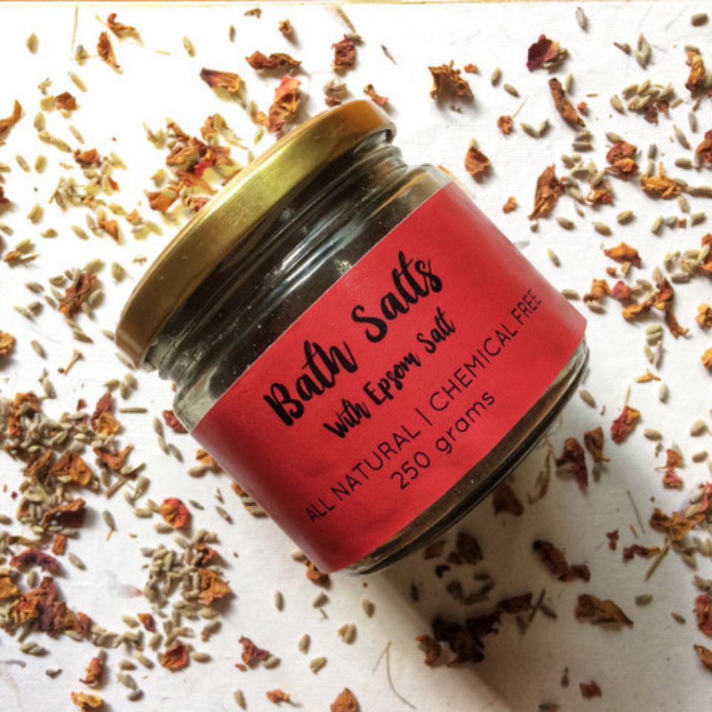 Natural Rose Lavender Bath Salts (250g)