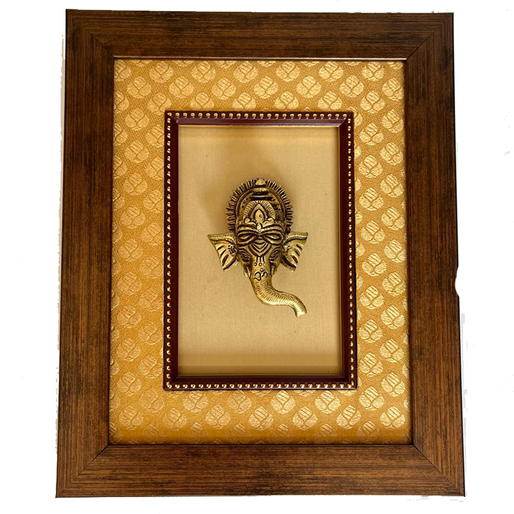 Ganesha Figure on Beige and Yellow