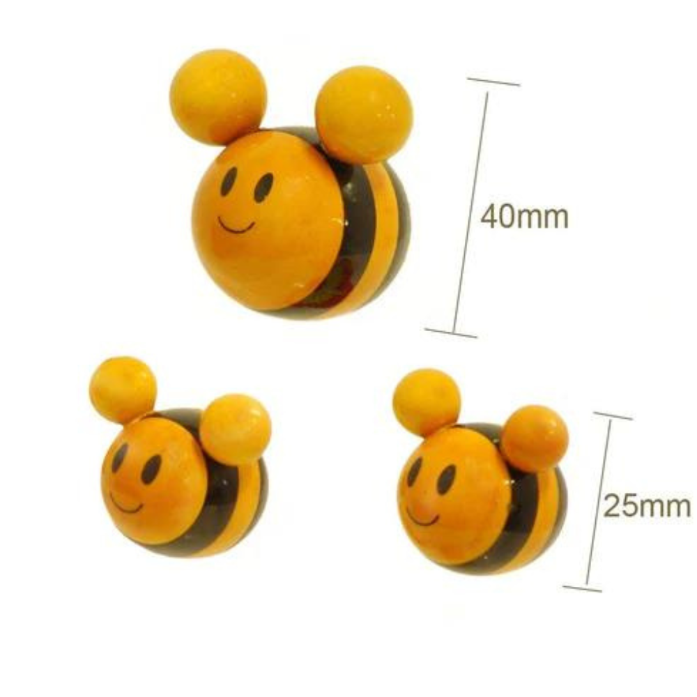 Fairkraft Creations Handcrafted Buzzing Bees Wooden Fridge Magnets (Set of 2)