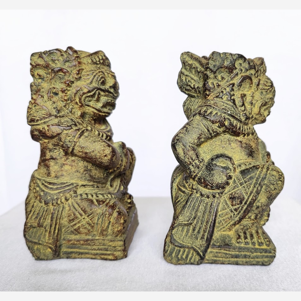 Pair of Handcrafted Stone Sculptures of Togog's from Bali, "The Guardians"