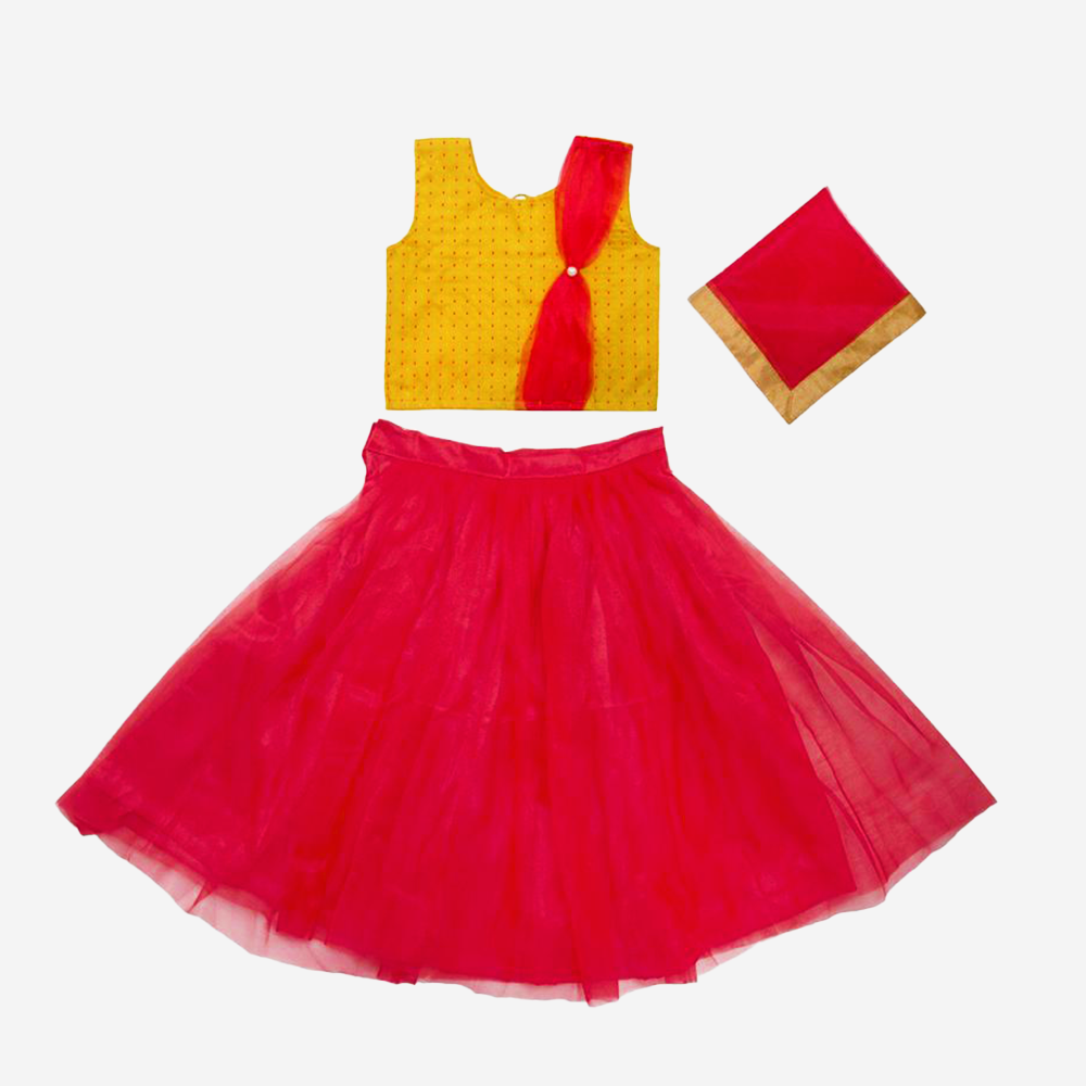 Yellow and Red Fancy Frock