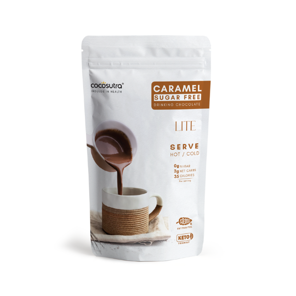 Cocosutra LITE - Sugar Free Drinking Chocolate Mix - Caramel (200g)
