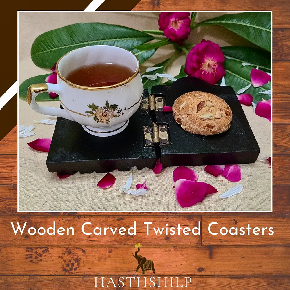 Wooden Carved Twisted Coaster