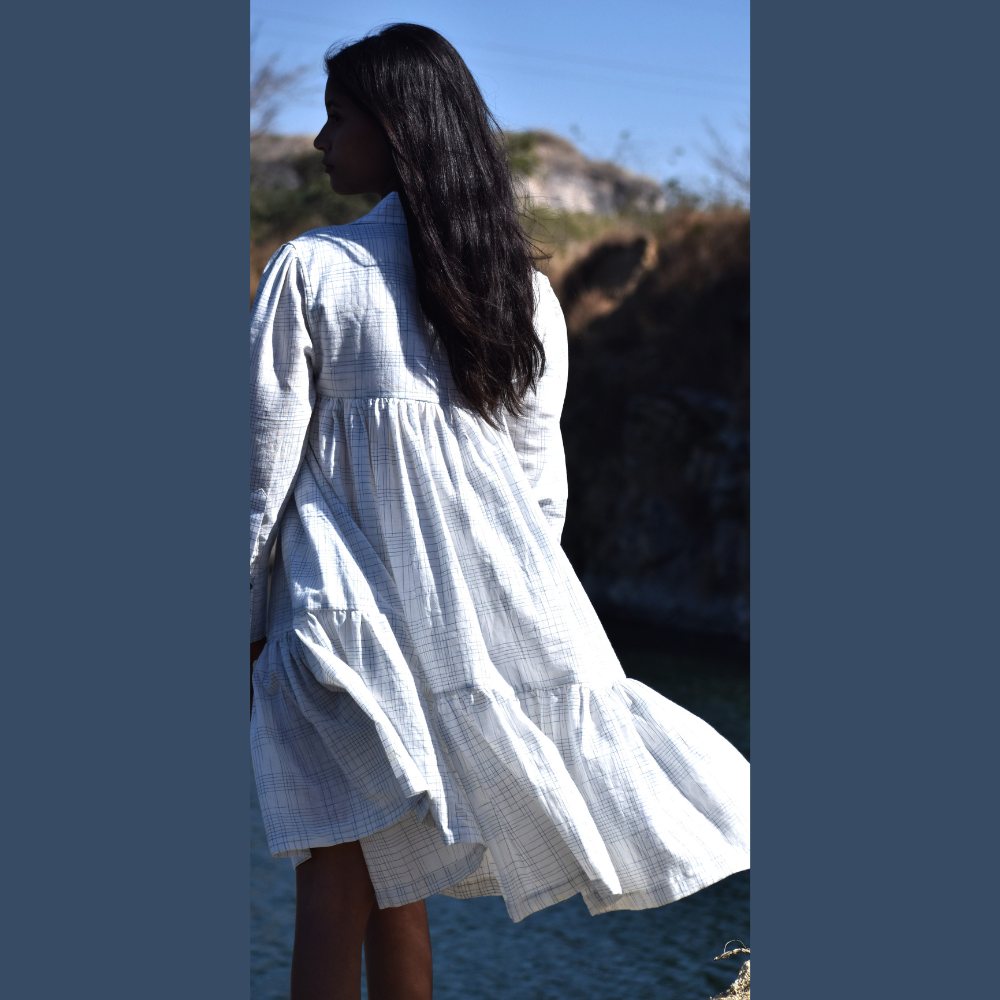 Chequered Collared Dress