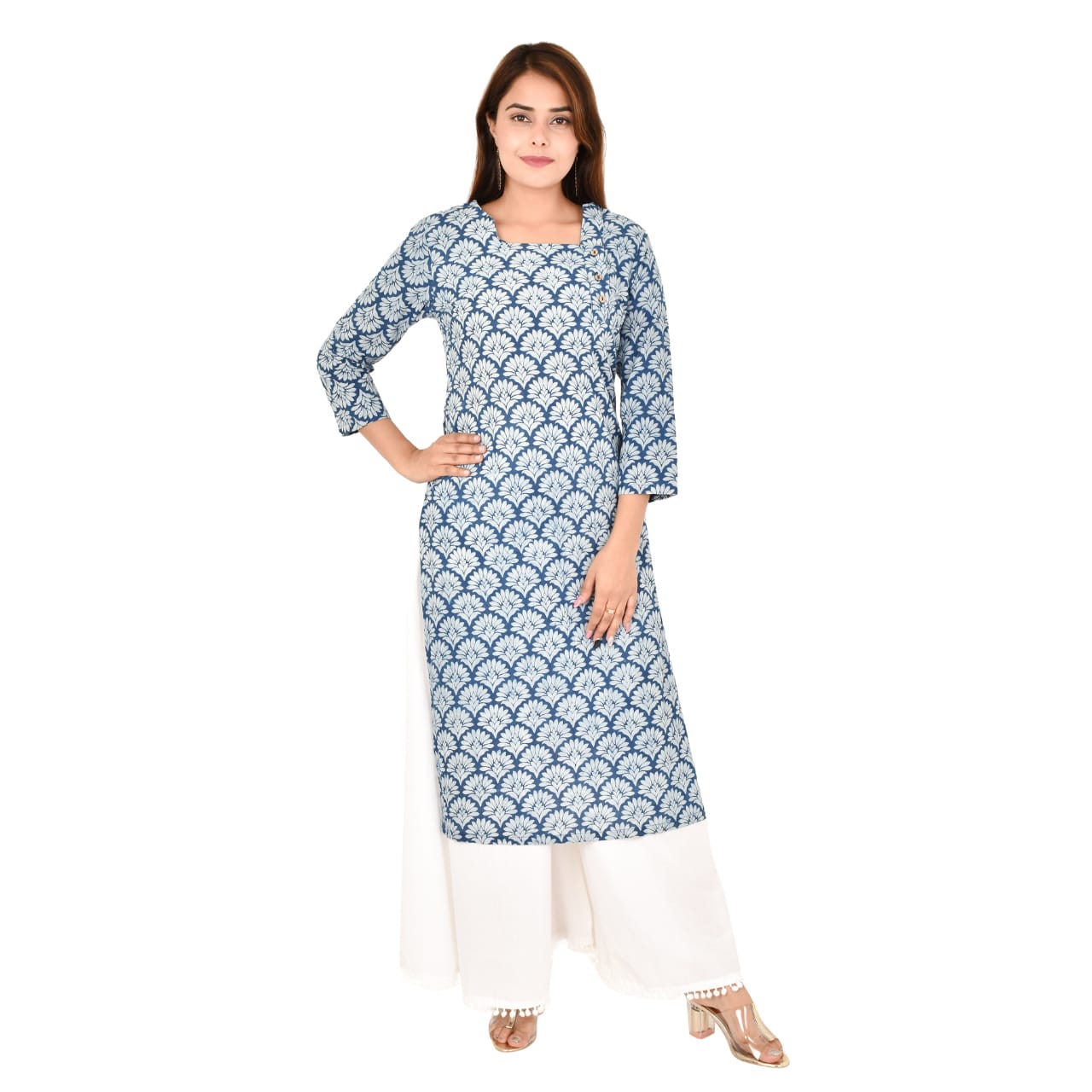 Gauraiya Women Kurta - Indigo Handblock with Pockets