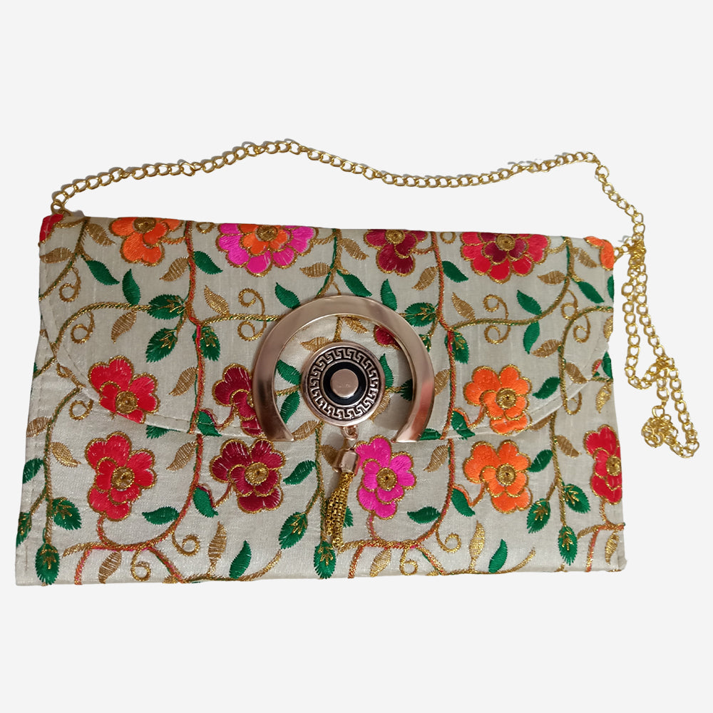 Multicolored Ethnic Purse With Sling