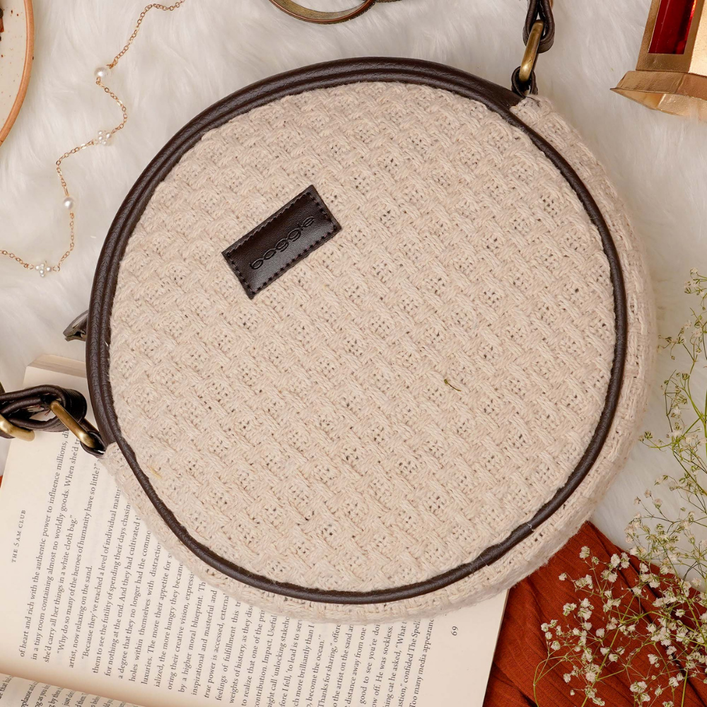 Classic White Full Moon Sling Bag