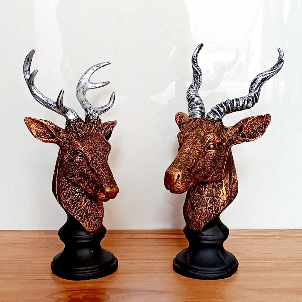 Deer-Face Show-Pieces (Set of 2)