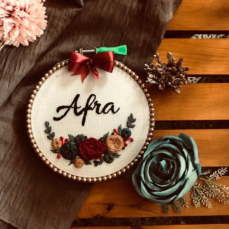 Embroidered Name Hoop Art