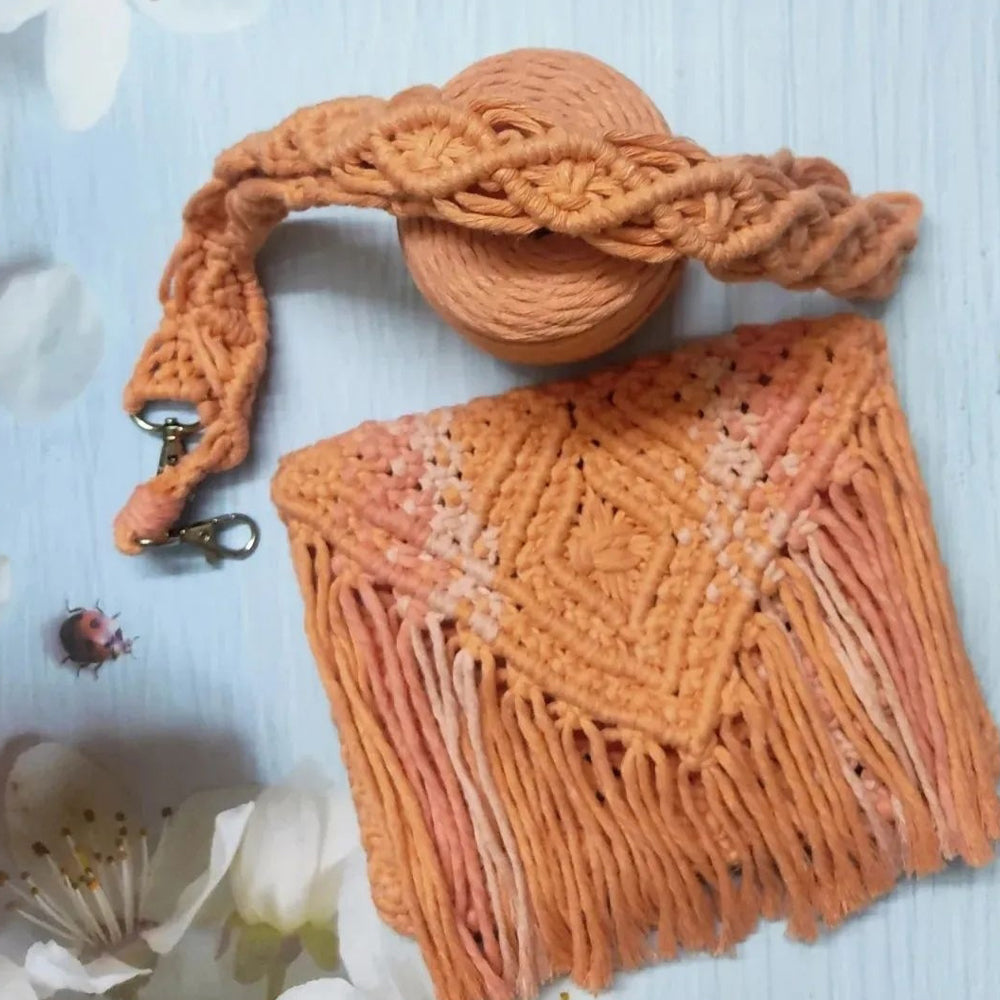 Macrame Sling Bag - Peaches