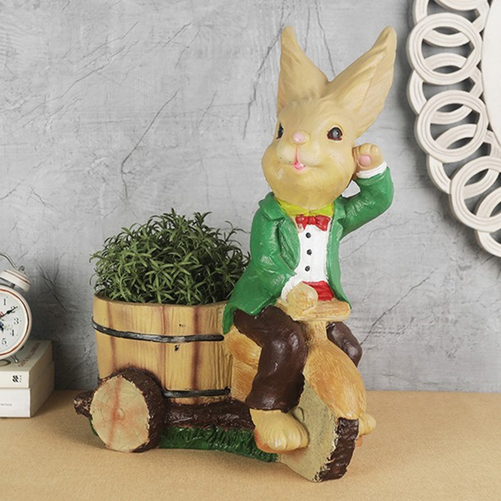 Rabbit Riding Bike Planter