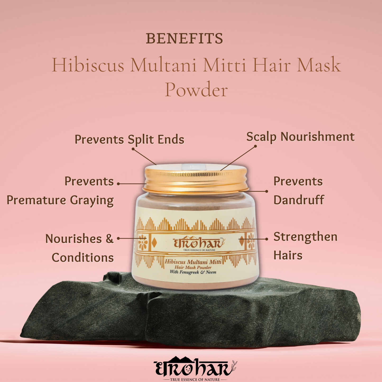 Dharohar Hibiscus Multani Mitti Hair Mask Powder (100g)
