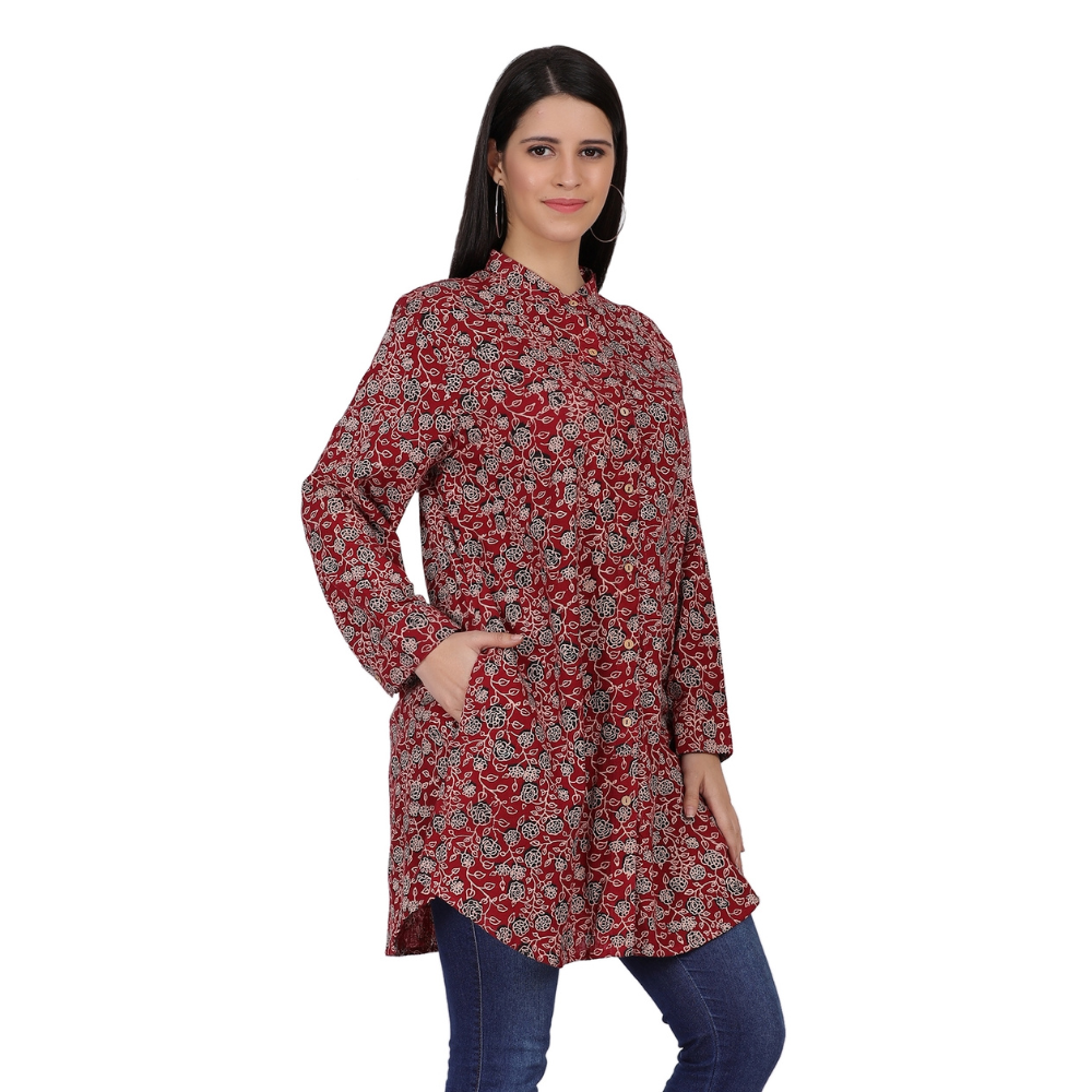Tunic Kurta in Khadi Cotton Ajrakh Print
