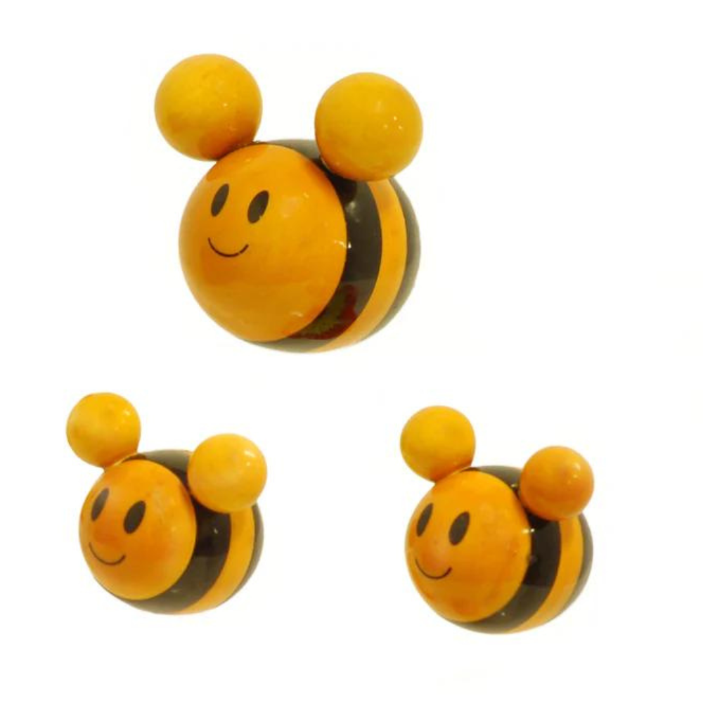 Fairkraft Creations Handcrafted Buzzing Bees Wooden Fridge Magnets (Set of 2)