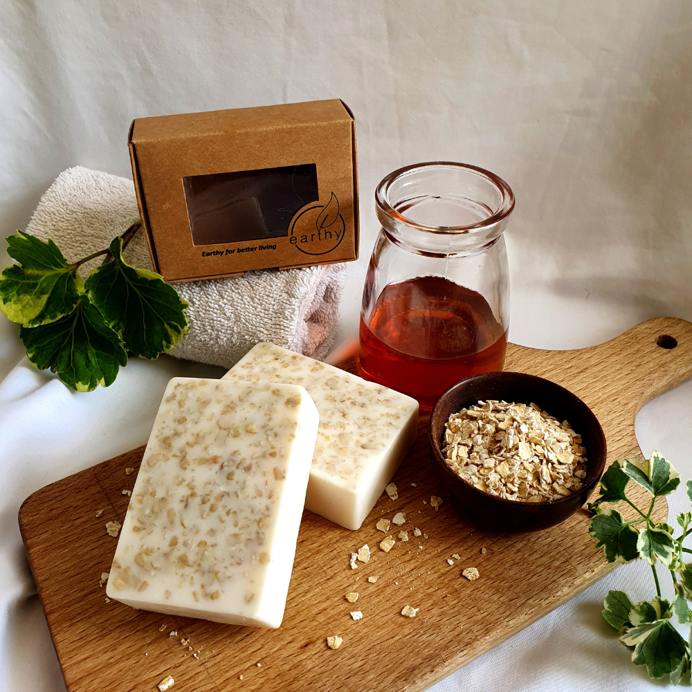 Earthy Organic Milk, Honey, Oats Soap (100g)