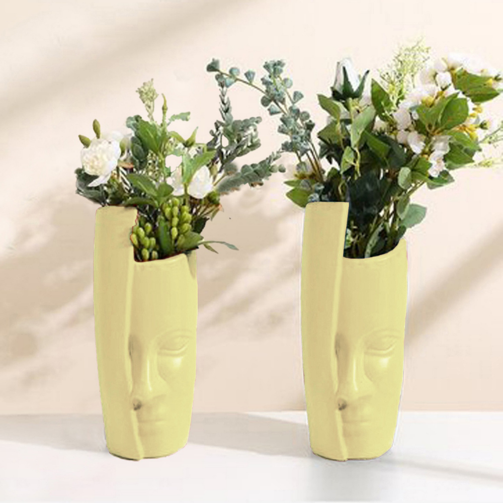 Half-Face Planters/Pots (Set of 2)