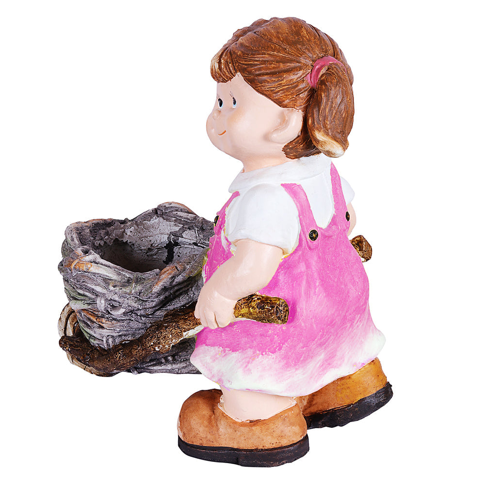 Girl Holding Cart Planter