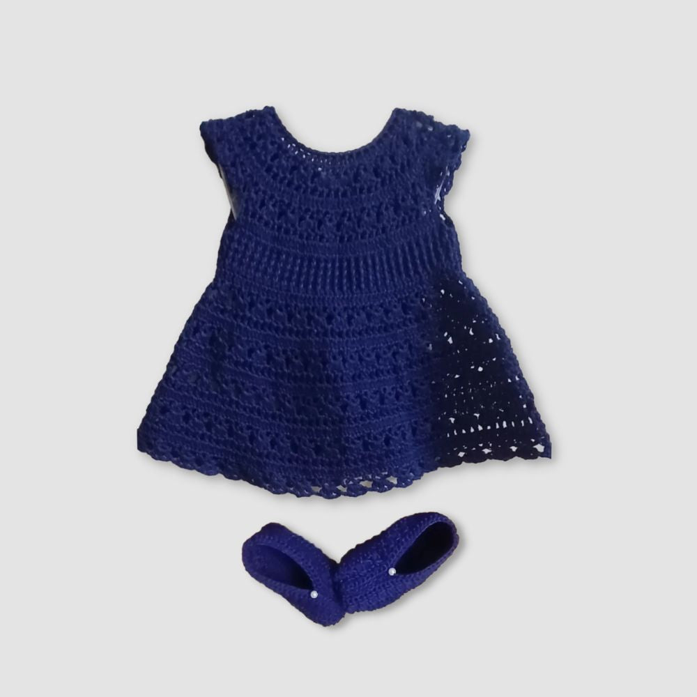 Crochet Baby Dress with Shoes