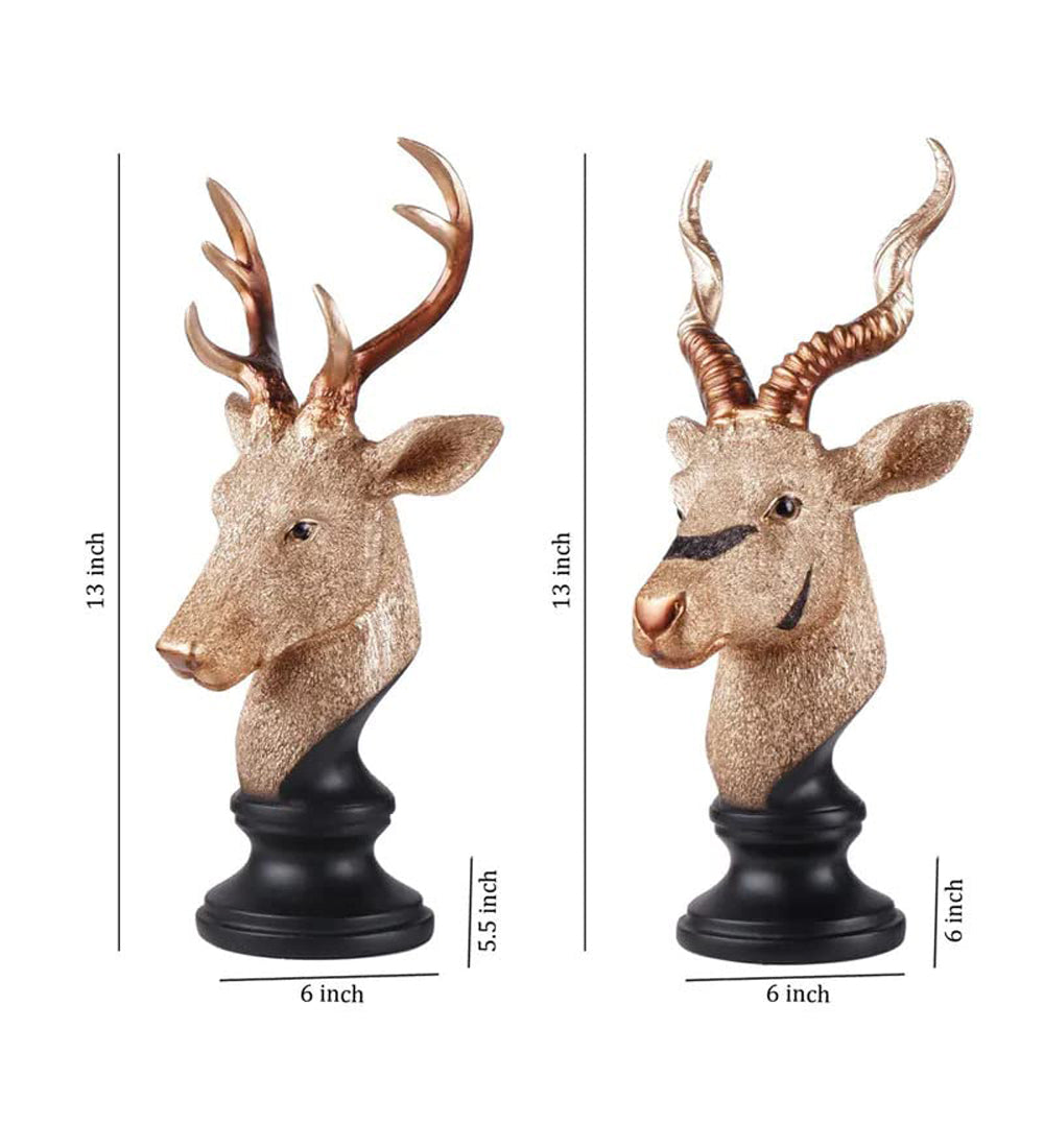 Deer-Face Show-Pieces (Set of 2)