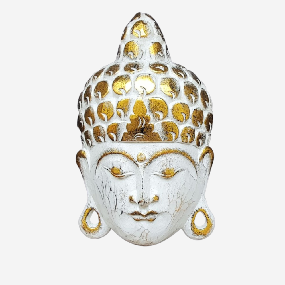 Handcrafted Wooden Buddha Face Mask Wall Hanging