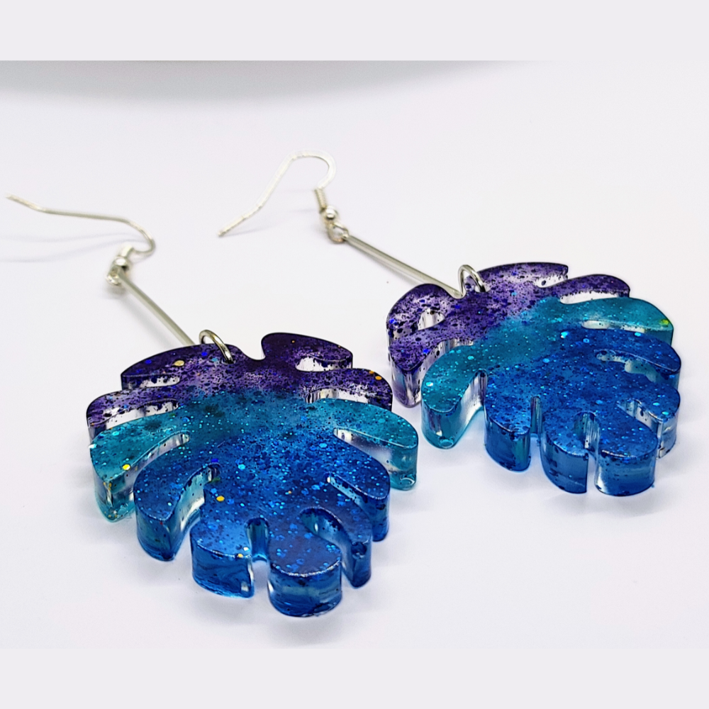 Ocean Themed Leaf Earrings
