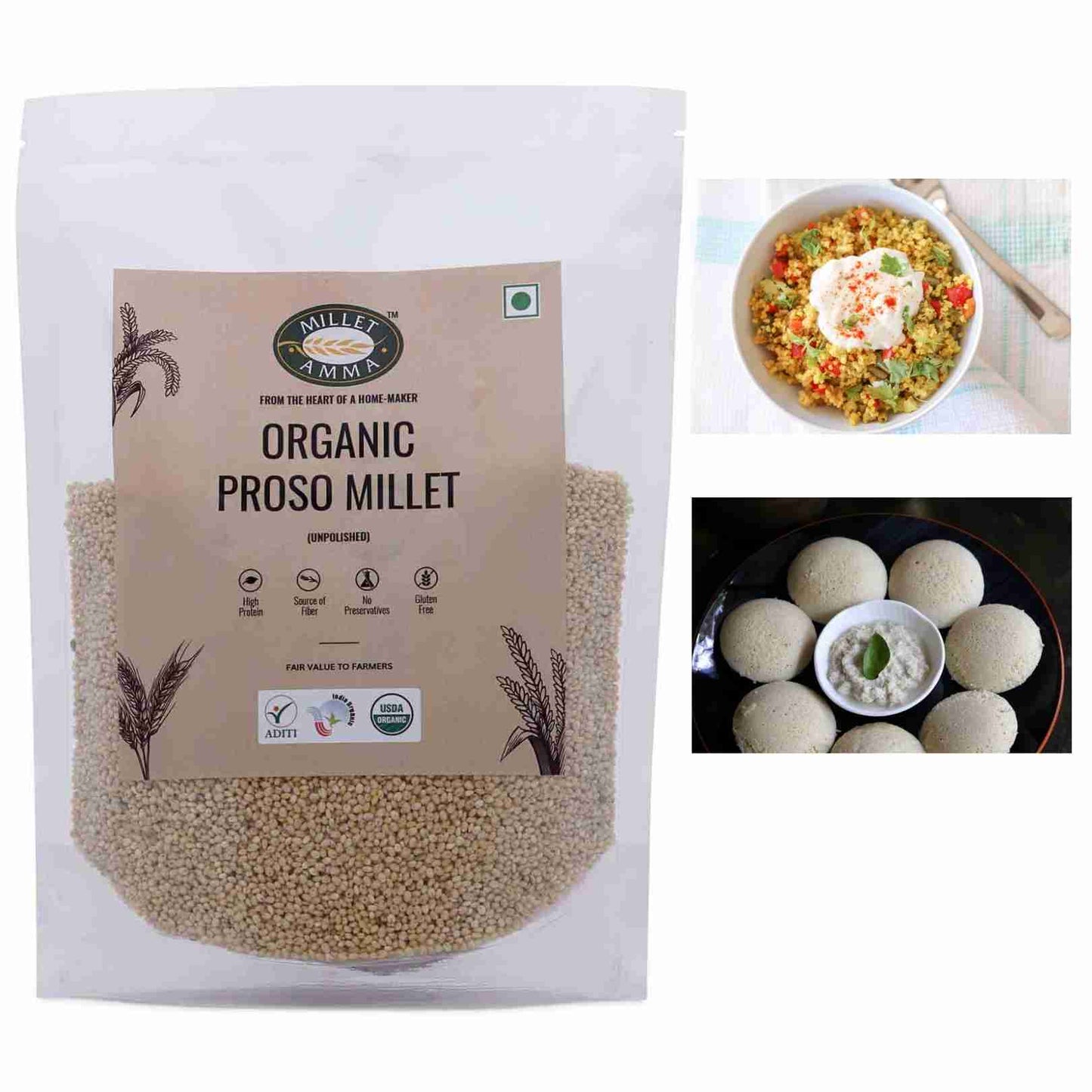 Millet Amma Proso Millet Grains Organic (500g)