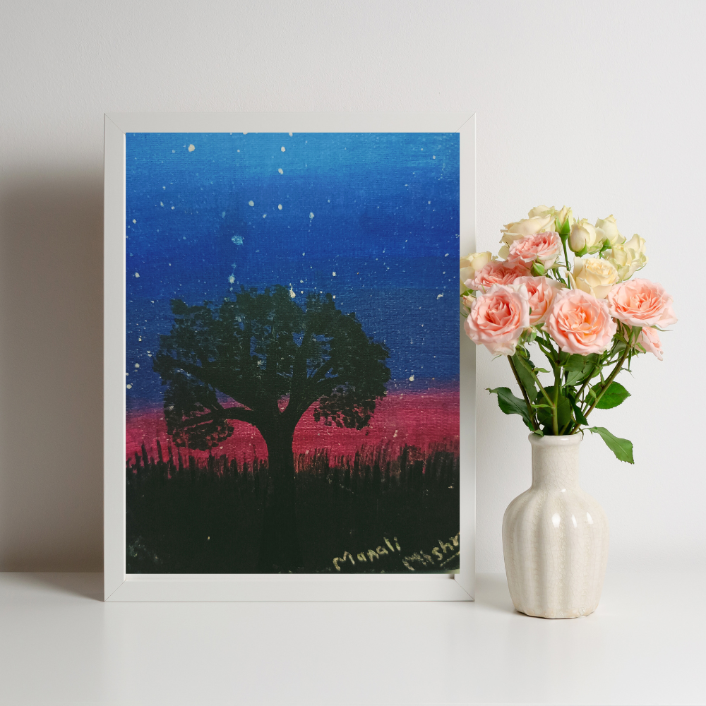 Night Sky Acrylic Panting on Mini Canvas
