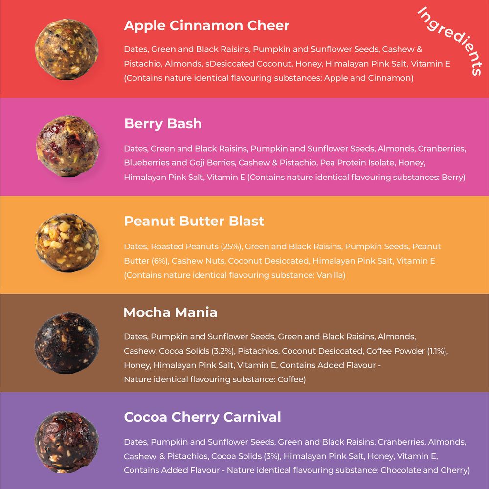 Kibi Kibi Bliss Balls Variety Box (Energy Balls) - Pack of 5