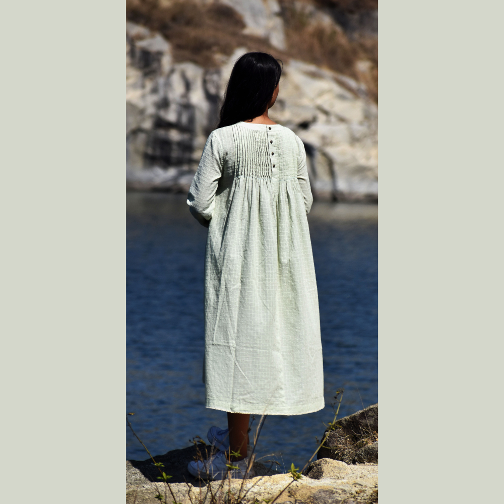 Pin Tuck Cotton Dress