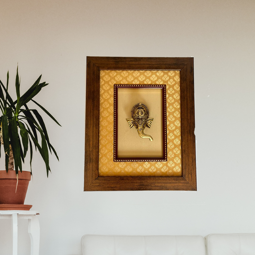 Ganesha Figure on Beige and Yellow
