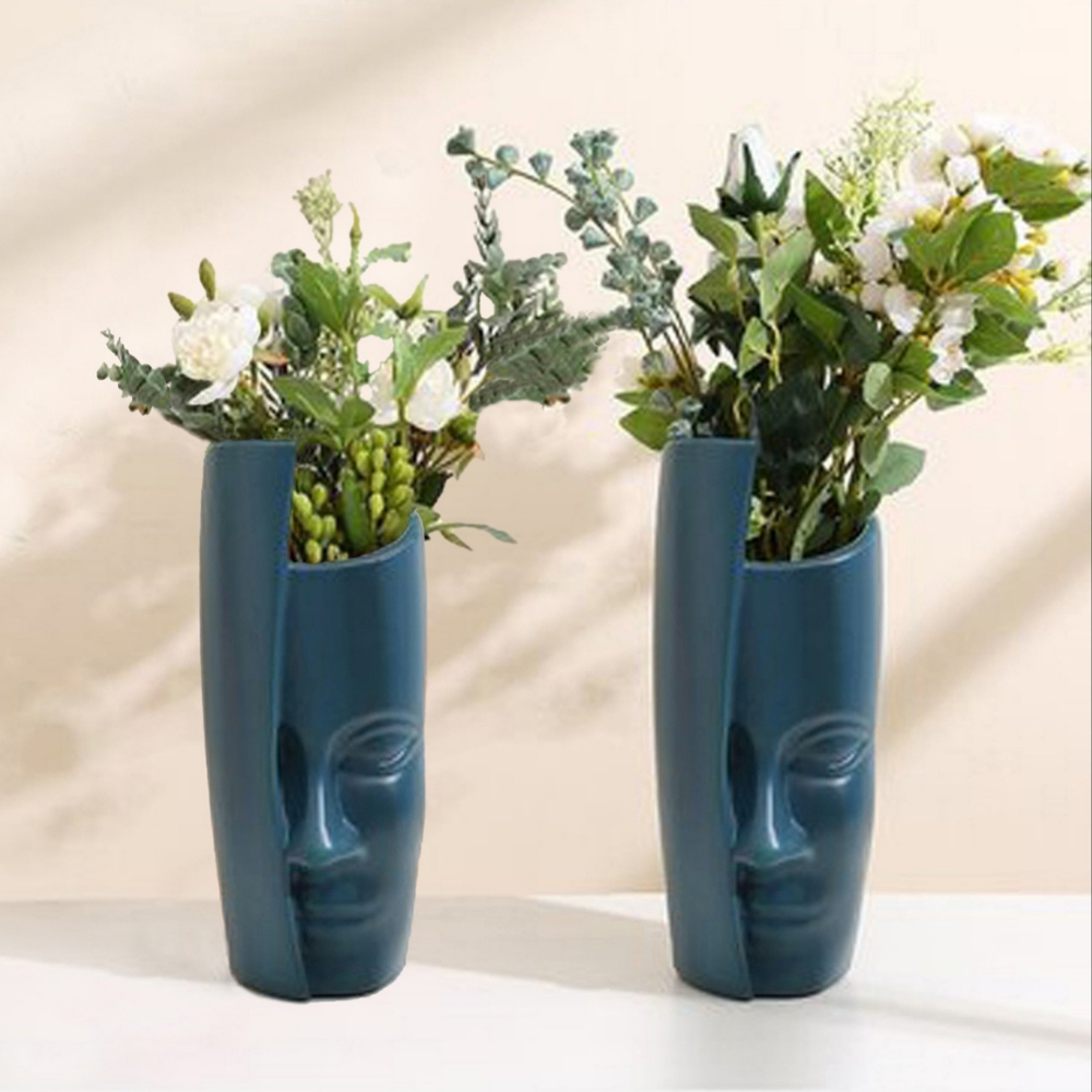 Half-Face Planters/Pots (Set of 2)
