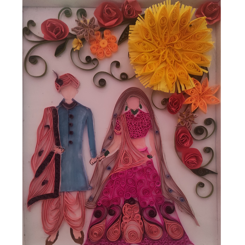 Wedding Couple Quilling Art