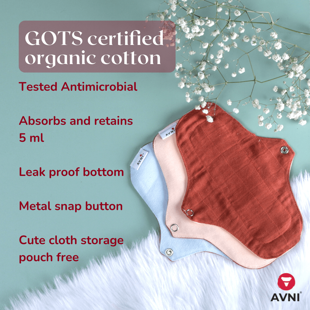 Organic Cotton Washable Panty Liner