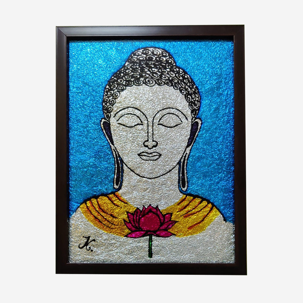 Gautam Budhha Glass Painting