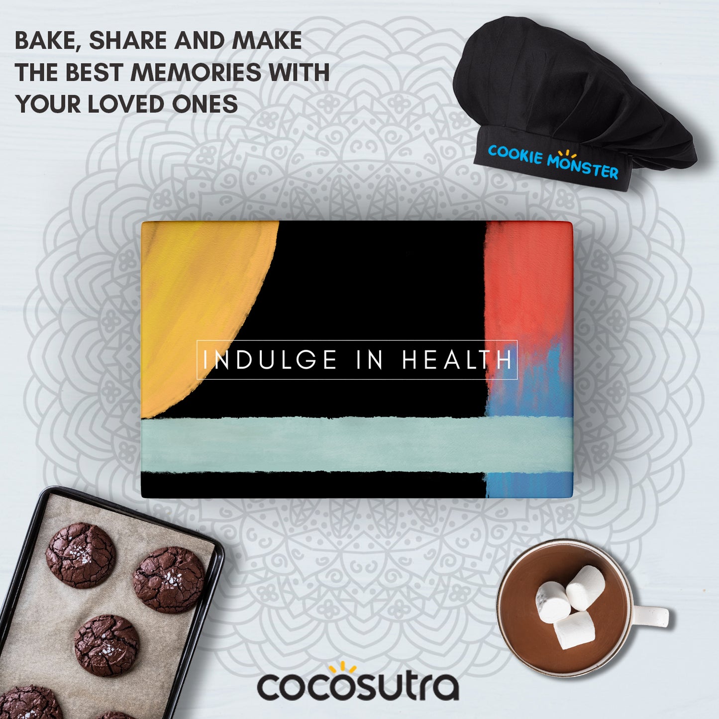 Gourmet Treats Hamper - Cookie Dough Mix & Hot Chocolate with Chef Cap & Candy Cane (400g)