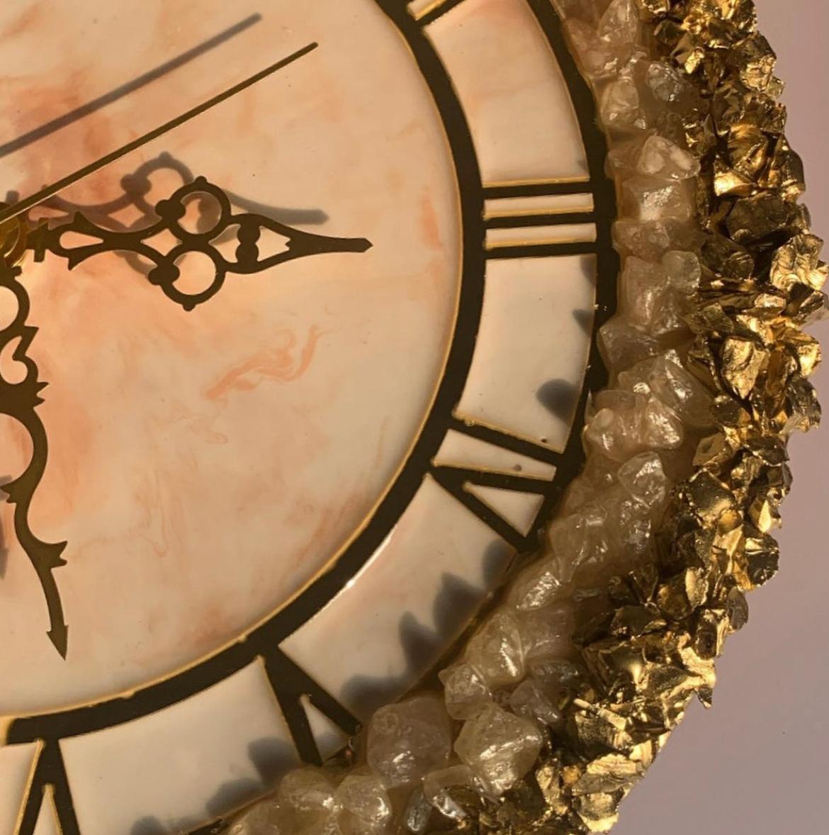 Classy Geode Marble Themed Wall Clock