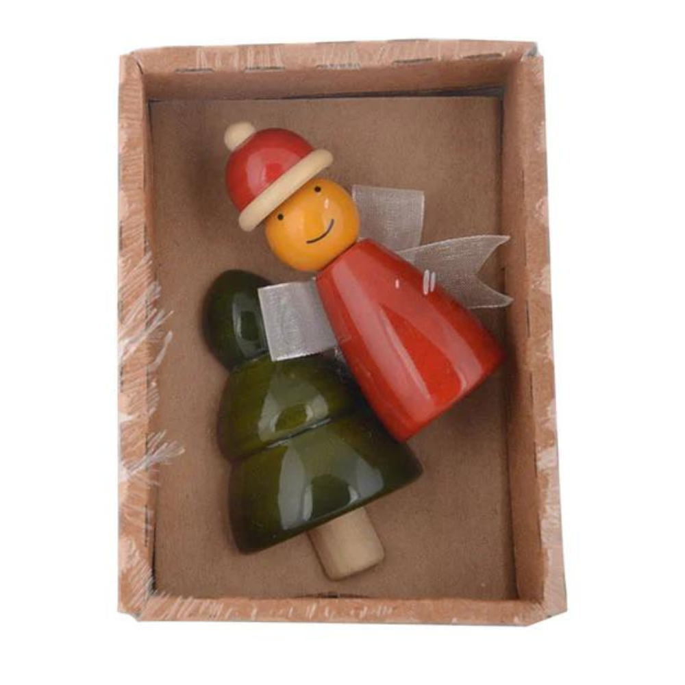 Fairkraft Creations Handcrafted Xmas Tree & Fairy Wooden Fridge Magnets (Set of 2)
