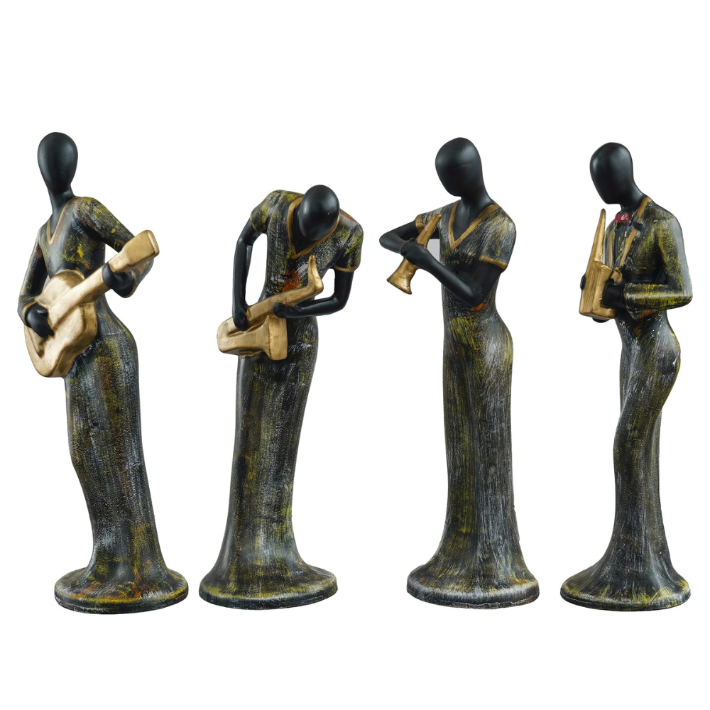 Musical Instrument Playing Statues Showpieces (Set of 4)