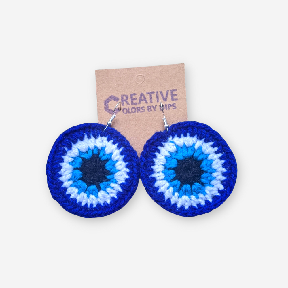 Evil Eye Crochet Earring
